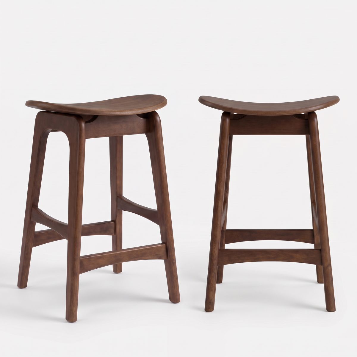 Lot de 2 tabourets pour îlot central Jude 63 cm en bois foncé - Maison Pavane