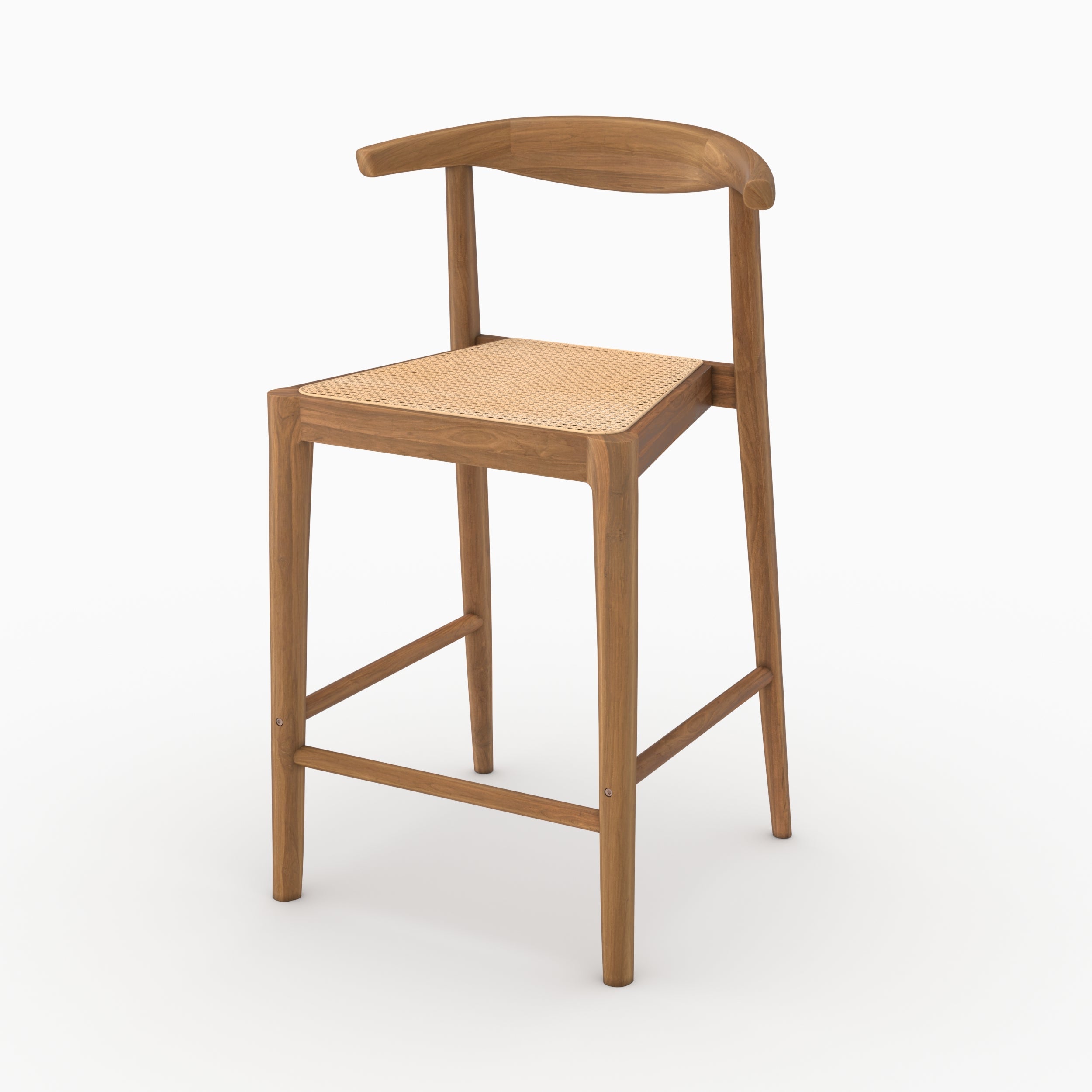 Ensemble chaises ilot central Alia cannage teck 64cm
