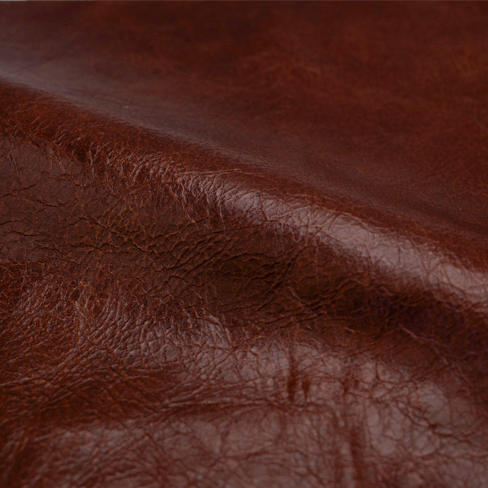 Set of 2 Célestin chairs in reddish-brown buffalo leather