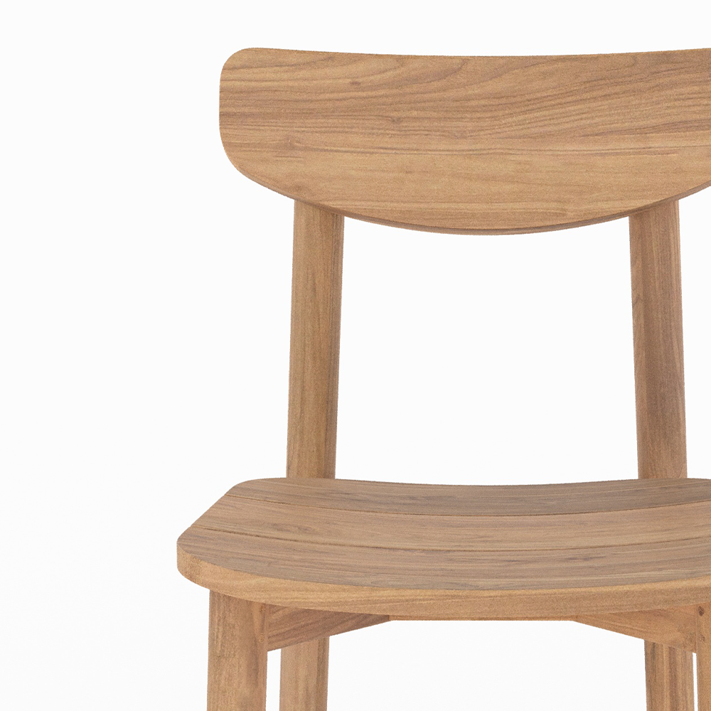 2 sedie da giardino esterne in legno di teak riciclato lufy