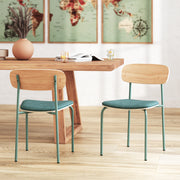2 sedie alba ecoliere blu e legno