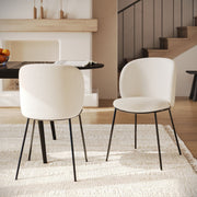 2 chaises bulle confort tissu doux blanc