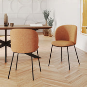 2 chaises bulle tissu jaune moutarde