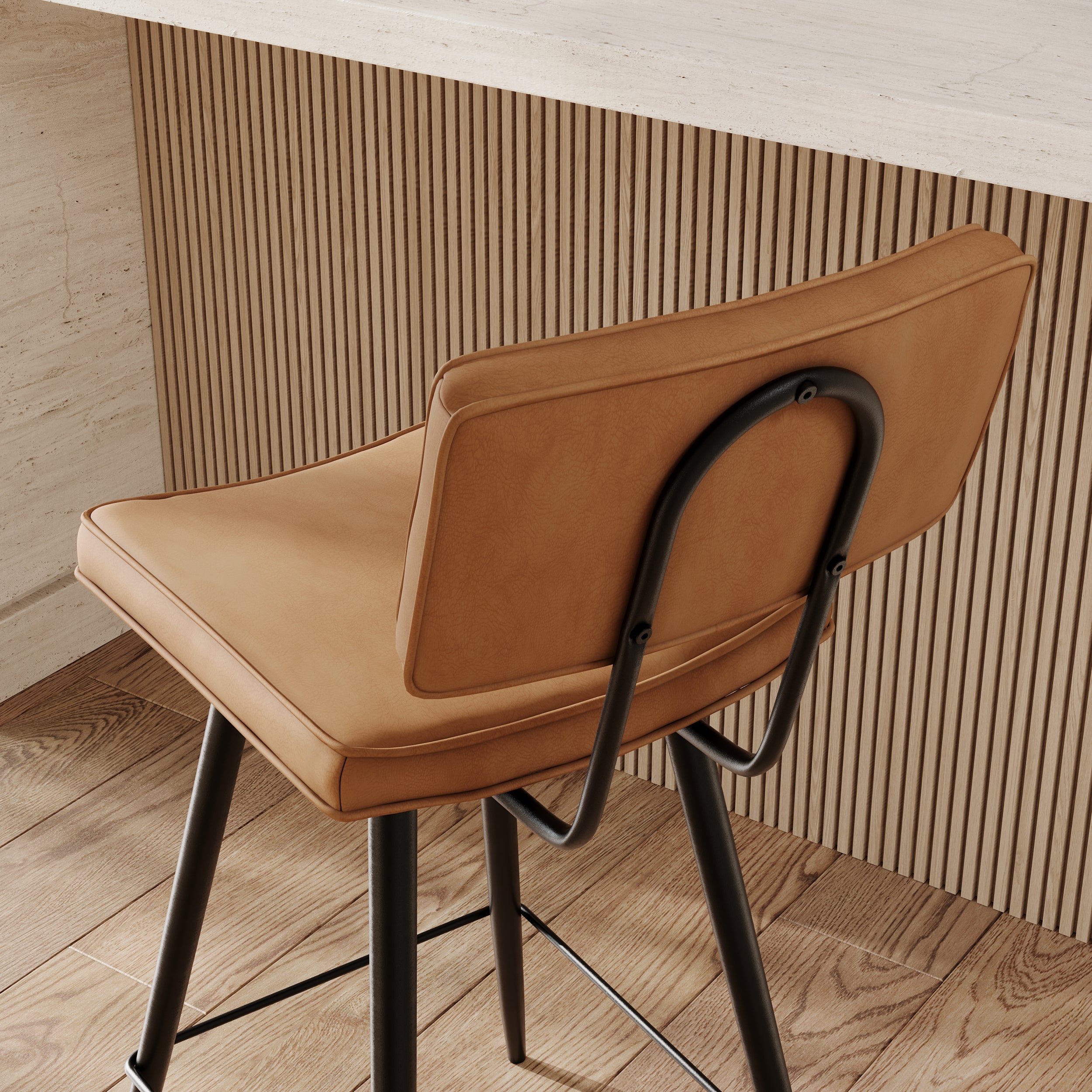 2 chaises de bar 65 cm texas marron