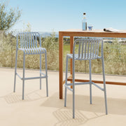 2 chaises de bar de jardin bleu pastel Duli