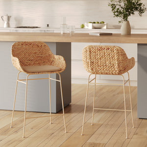 2 chaises de bar pour ilot central Faro matire naturelle