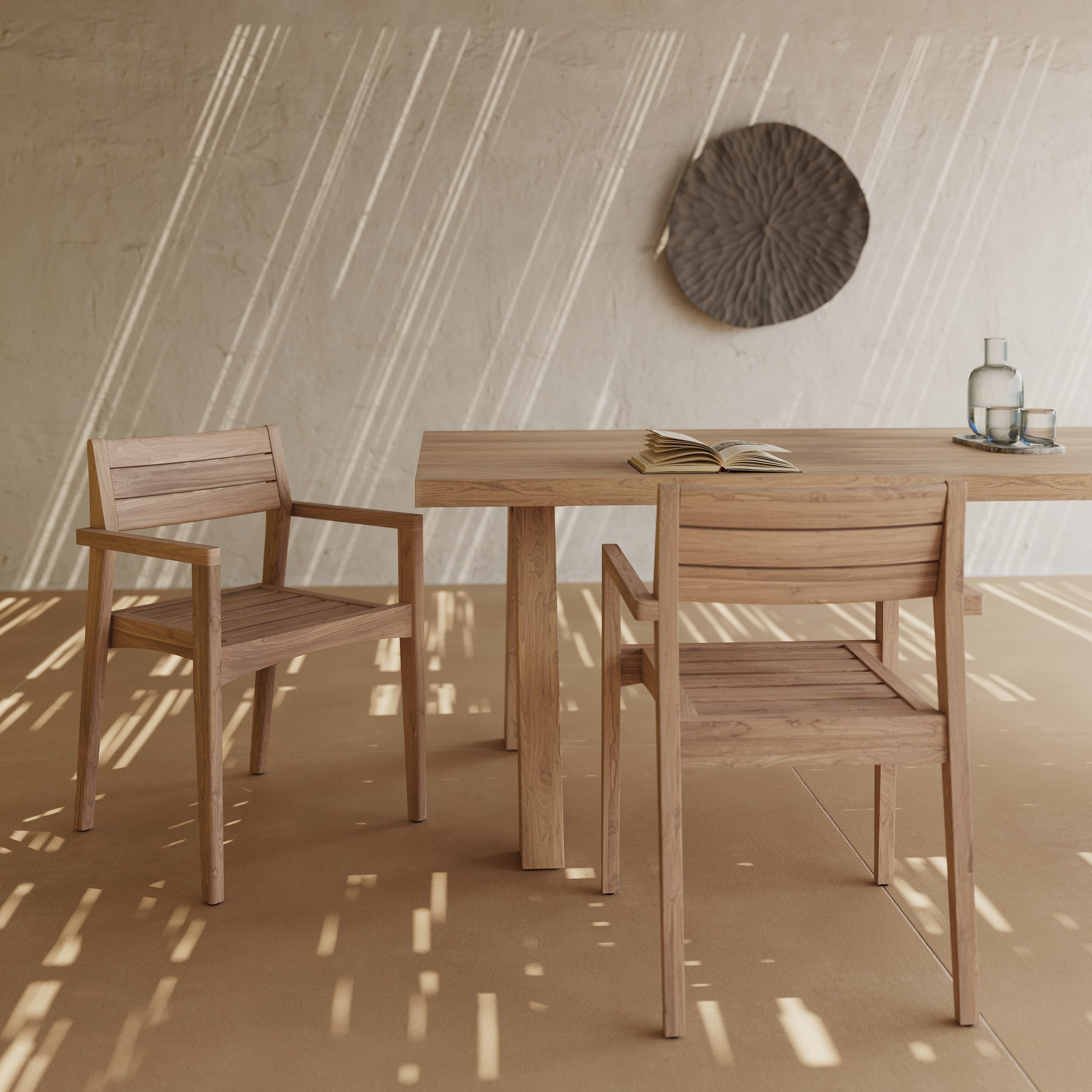 2 chaises de jardin en bois de teck yogy