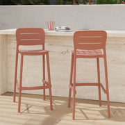 2 chaises de jardin plastique terracotta chaise de bar