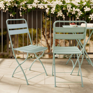 2 sedie da giardino yumi in metallo verde chiaro
