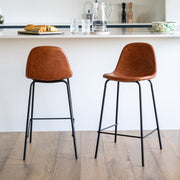 Silla de bar de media altura Henrik camello 65 cm (juego de 2)