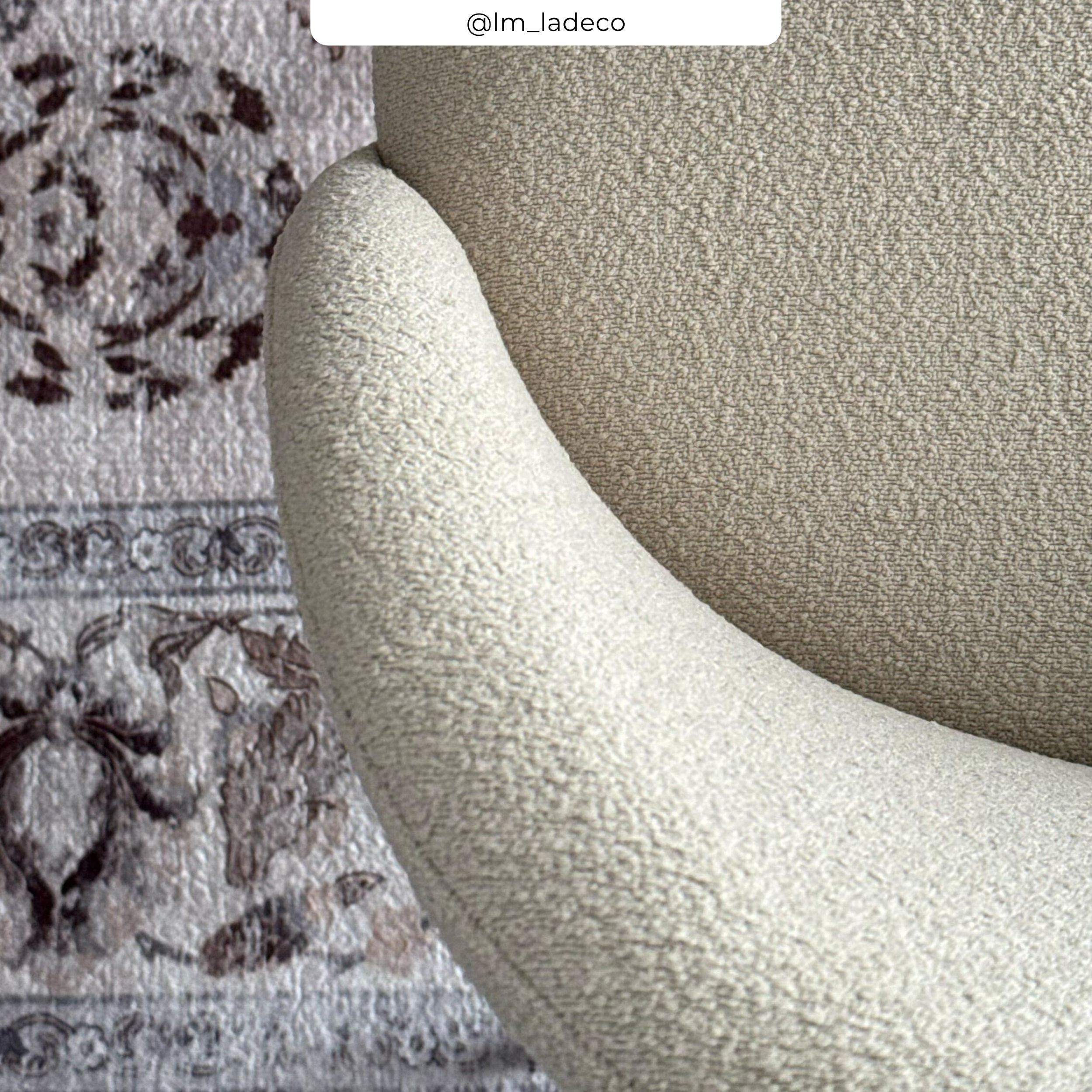 2 sedie in tessuto bouclé beige karl