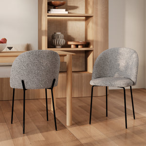 2 chaises en tissu gris Karl