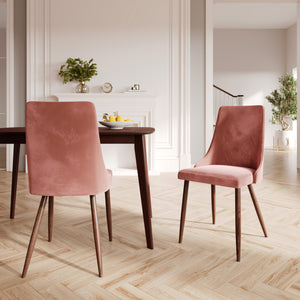 2 chaises en velours rose