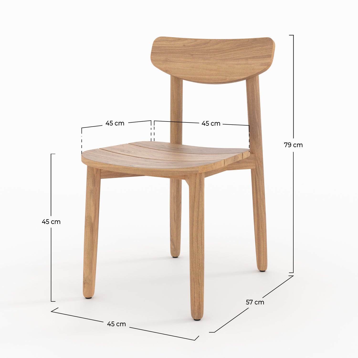 2 sedie da giardino in teak riciclato lufy