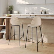 2 chaises Henrik tissu bouclé beige