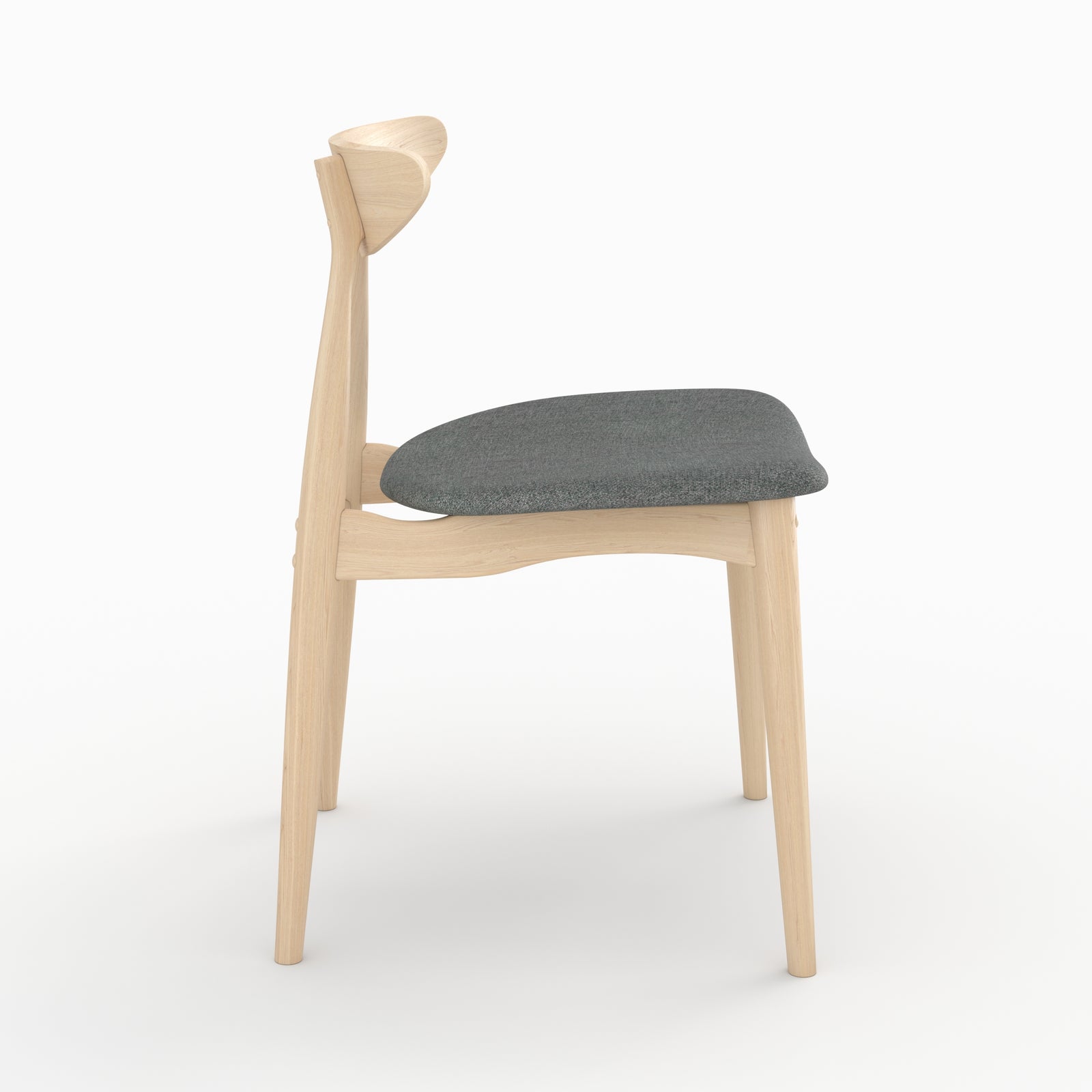 2 sedie josette tessuto grigio legno hevea chiaro