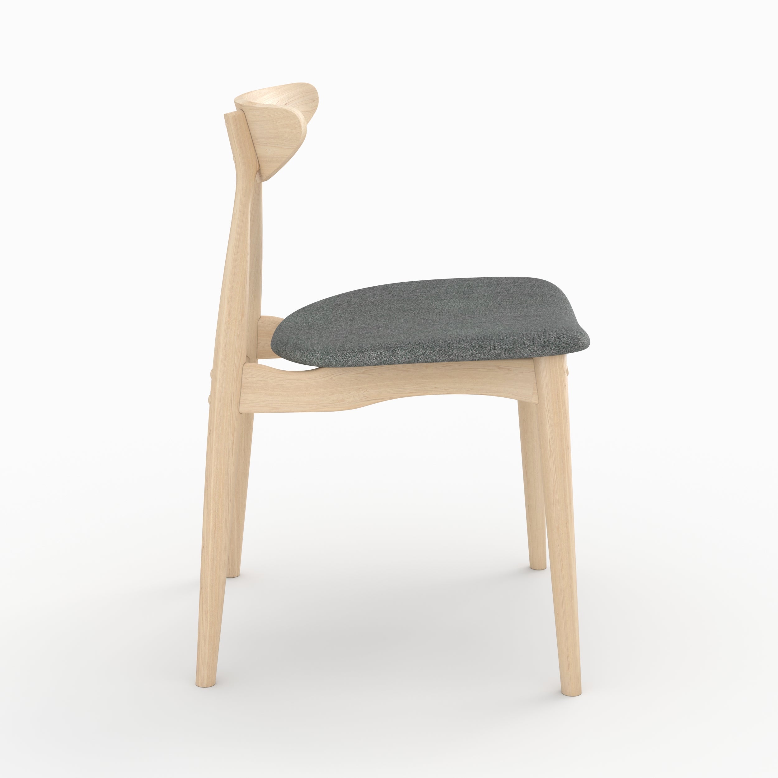 2 sedie josette tessuto grigio legno hevea chiaro