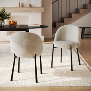 2 chaises Pulpy chenille écru et métal noir