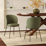 2 chaises tissu vert kaki bulle