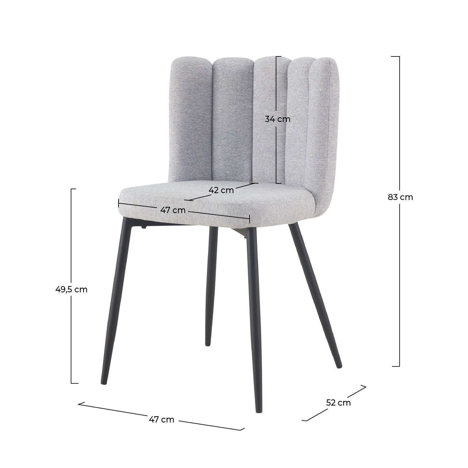2 chaises velours gris Rosy
