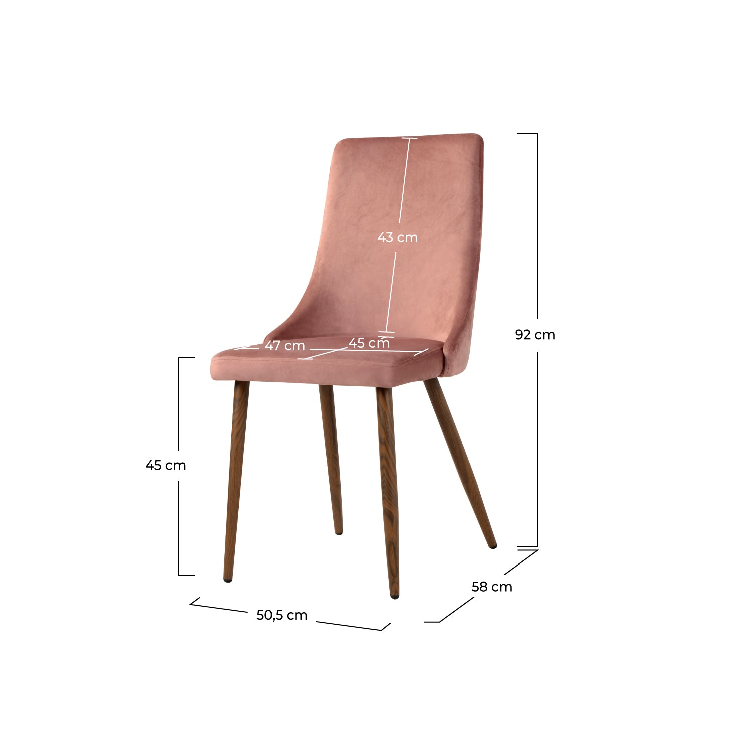 2 chaises velours rose