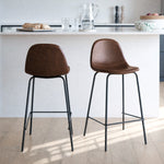 Sedia da bar Henrik a mezza altezza marrone 65 cm (set di 2)
