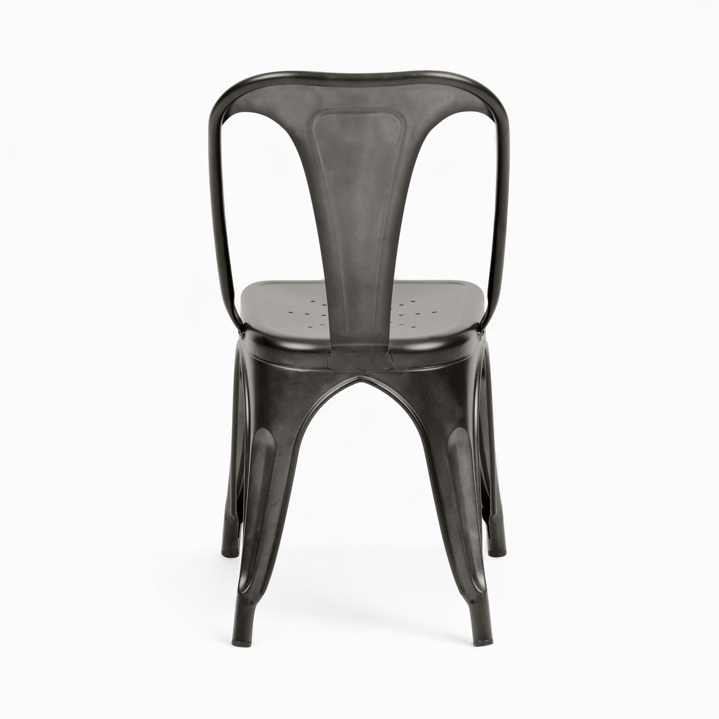 4 chaises indus gris anthracite chrome metal rendez vous deco