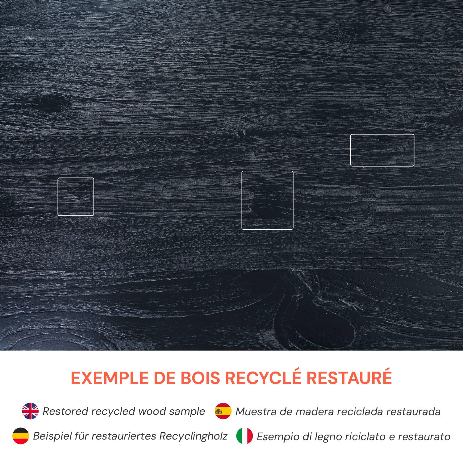 Bois recyclé zoom matière kbk Luma