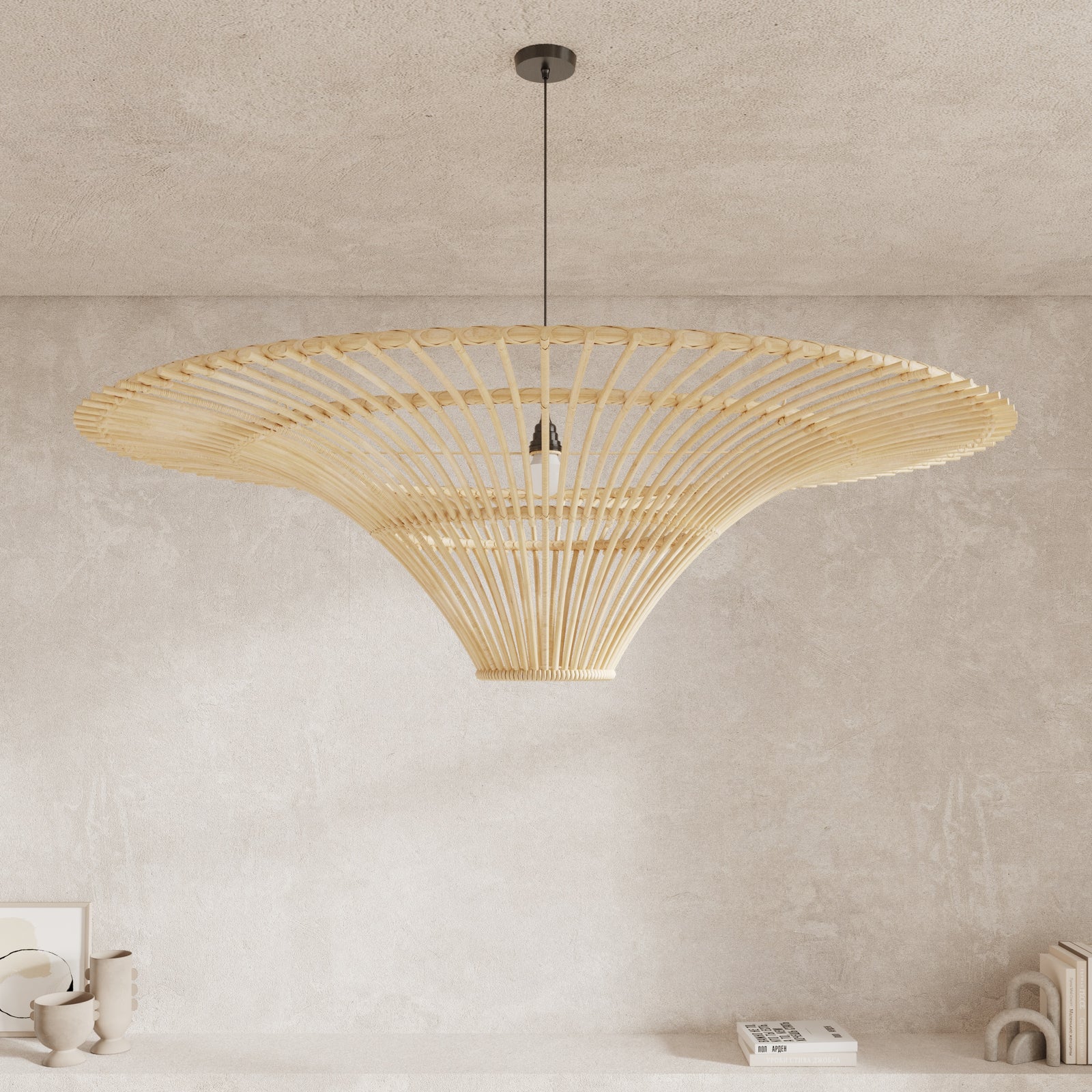 Abat jour Olga rotin beige