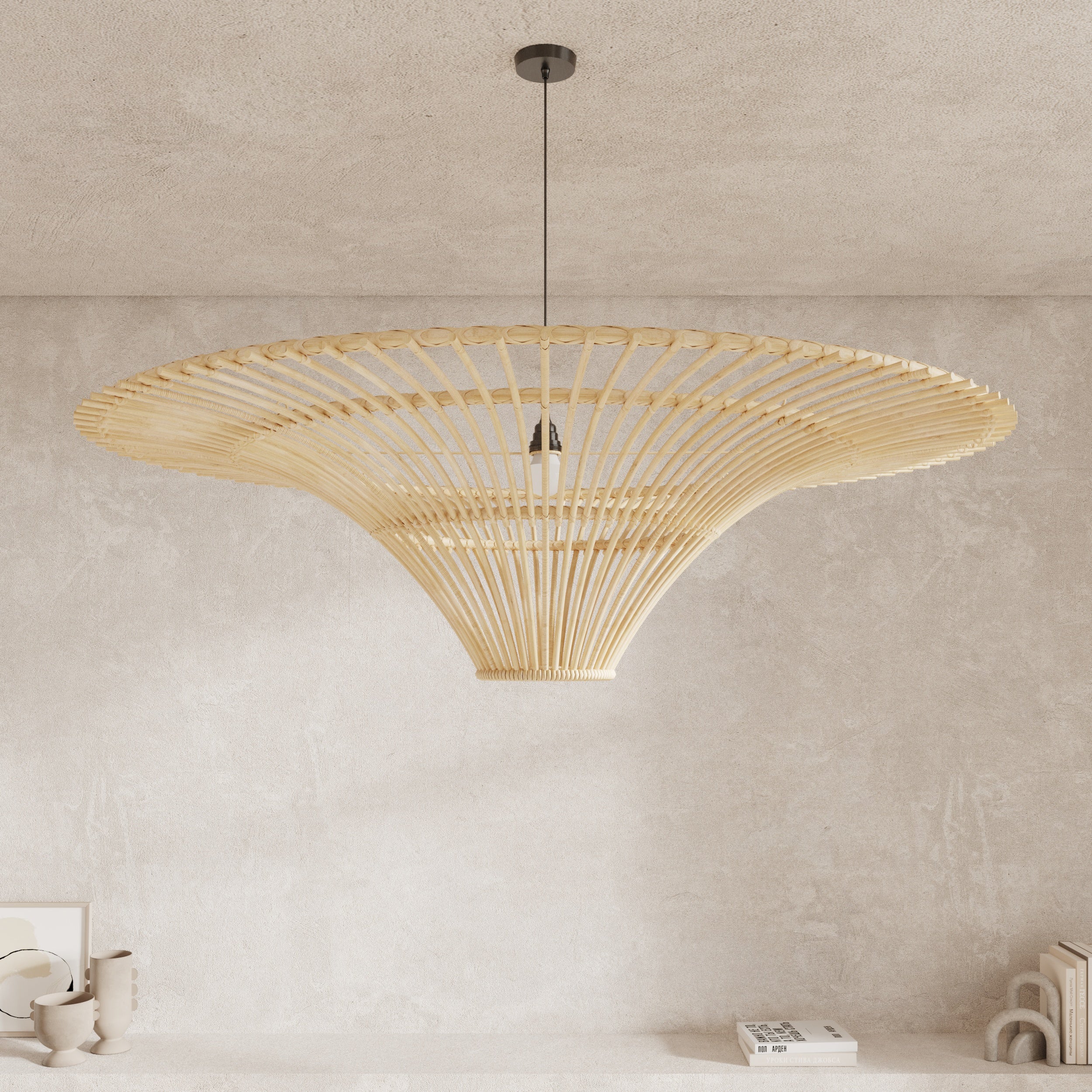 Abat jour Olga rotin beige