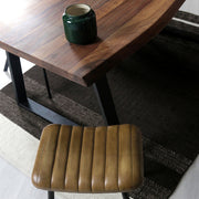 achat bidar tabouret en cuir matelasse pieds metal