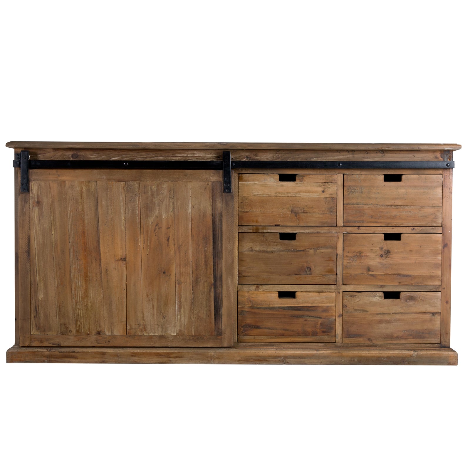 achat buffet massif bois et metal tiroirs