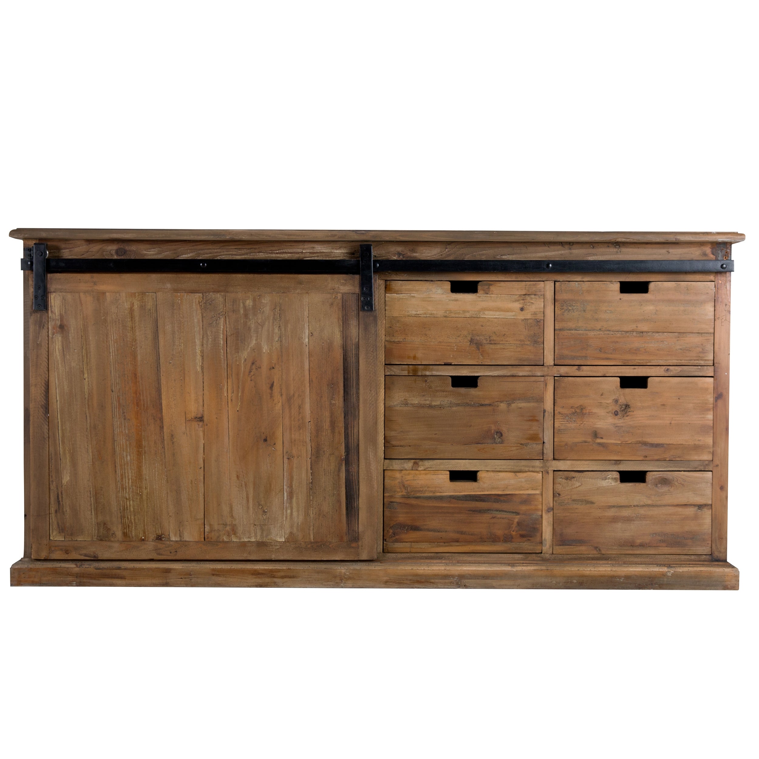 achat buffet massif bois et metal tiroirs