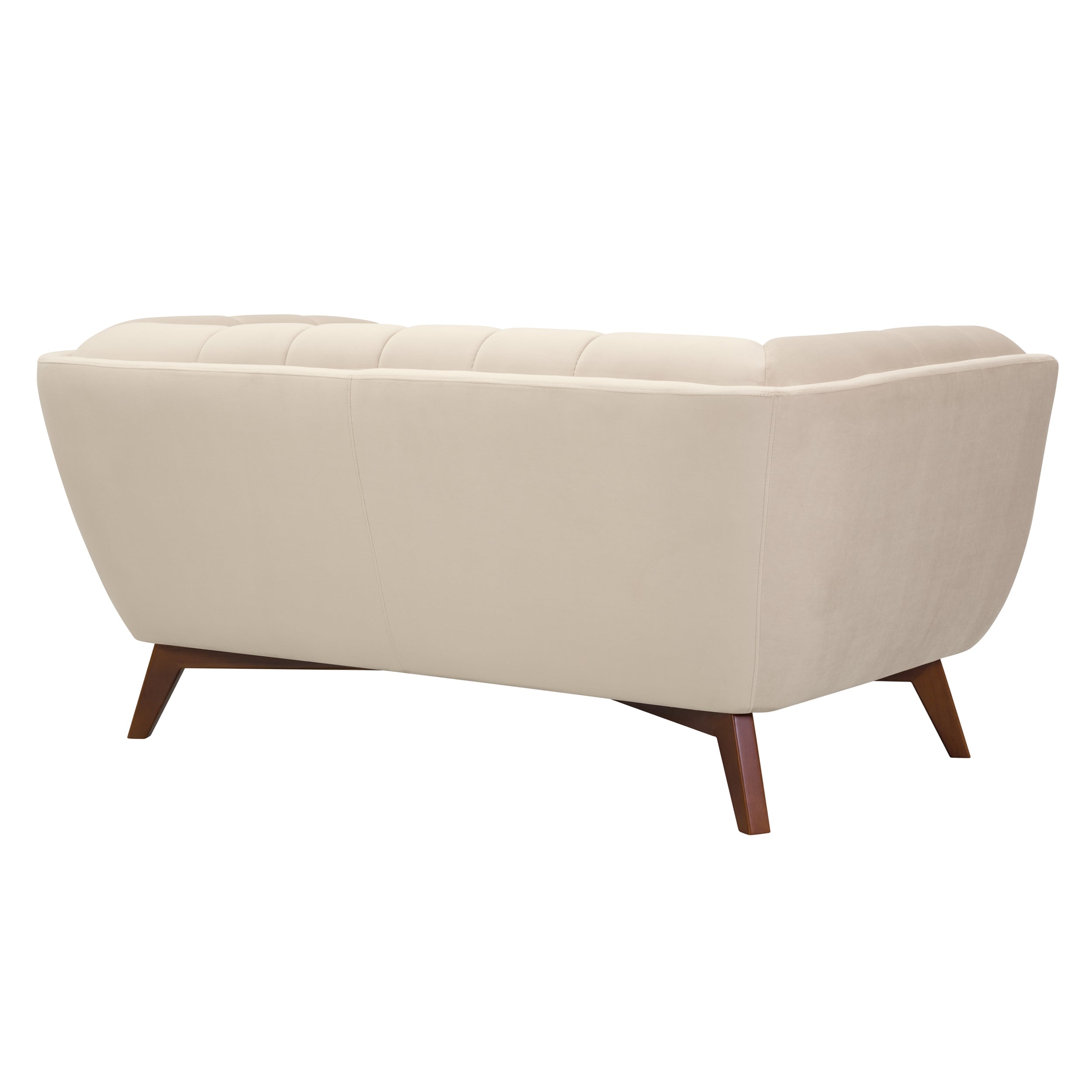 acquisto divano 2 posti beige con piedi in legno scuro