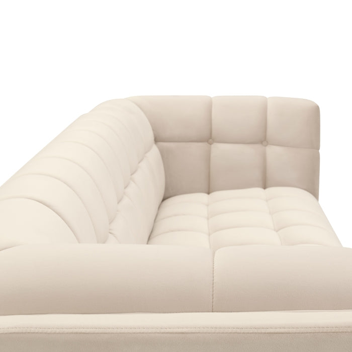 acquisto divano beige in velluto felpato