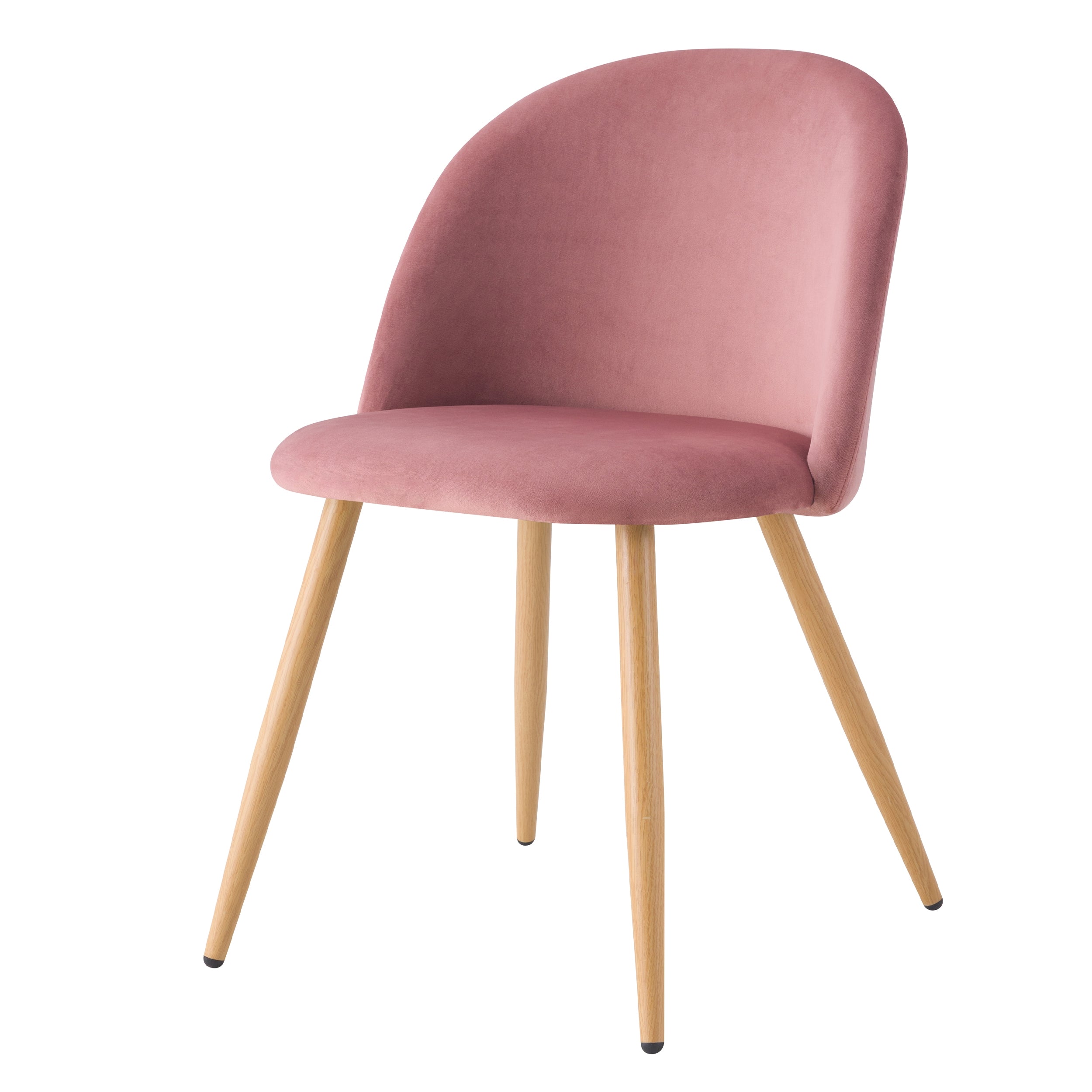 acquisto sedia con seduta in velluto rosa e gambe in metallo effetto legno