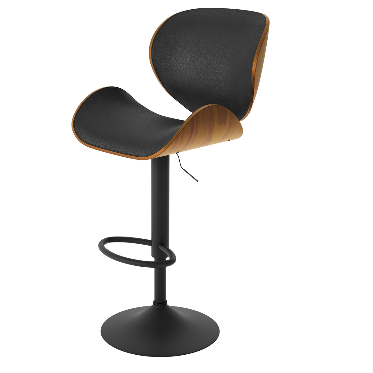 achat chaise bar noire pivotante rembouree en pu hauteur reglable