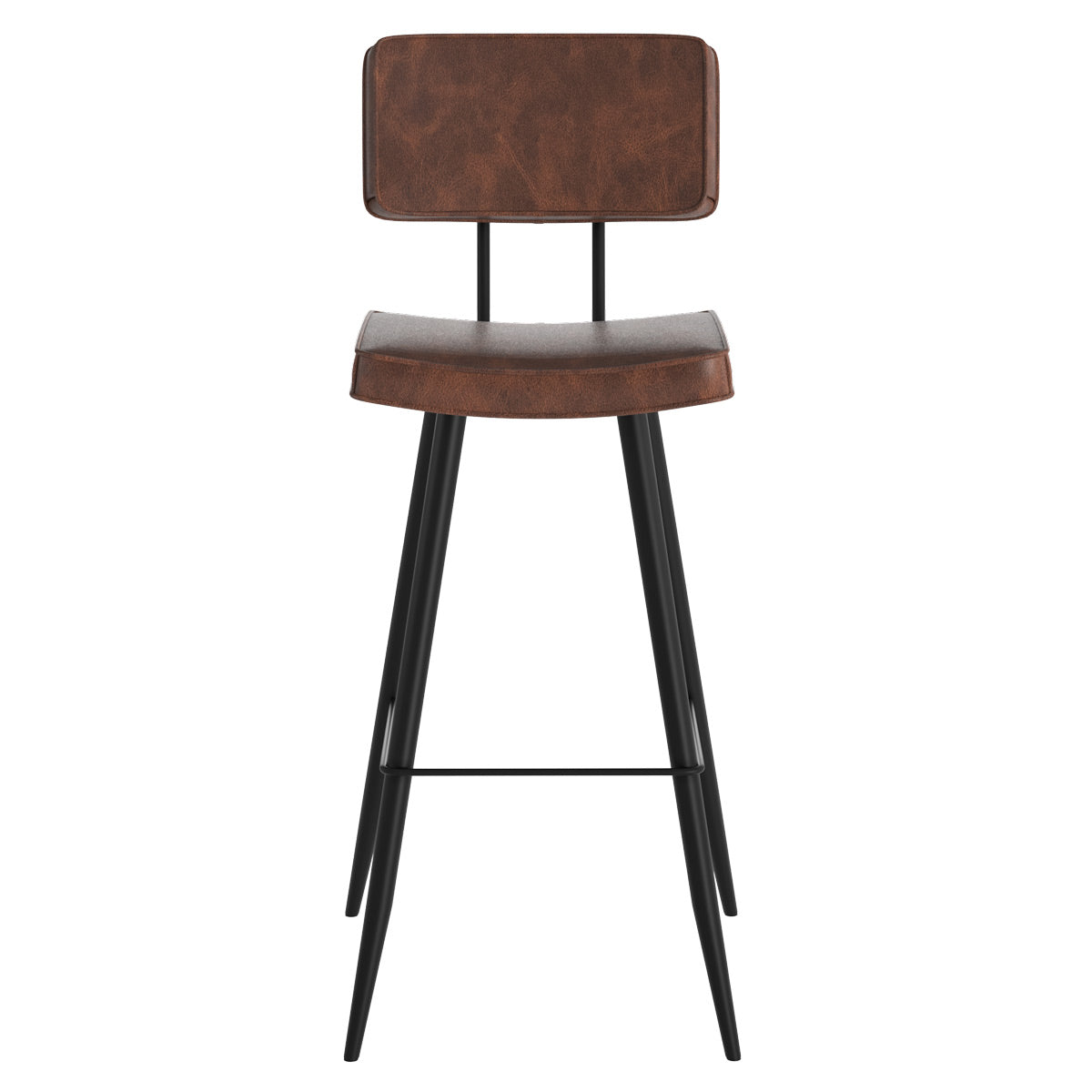 achat chaise bar rembouree marron en cuir synthetique lot de 2