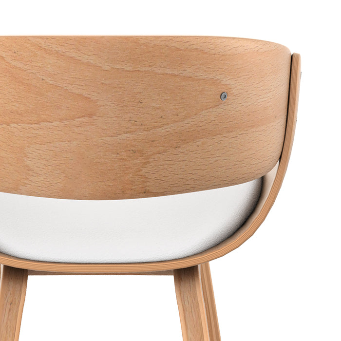 acquisto sedia bianca in ecopelle e legno chiaro