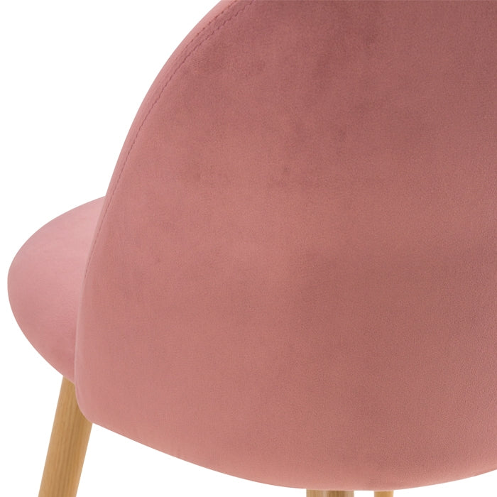acquisto sedia comfort in velluto rosa piedi in metallo