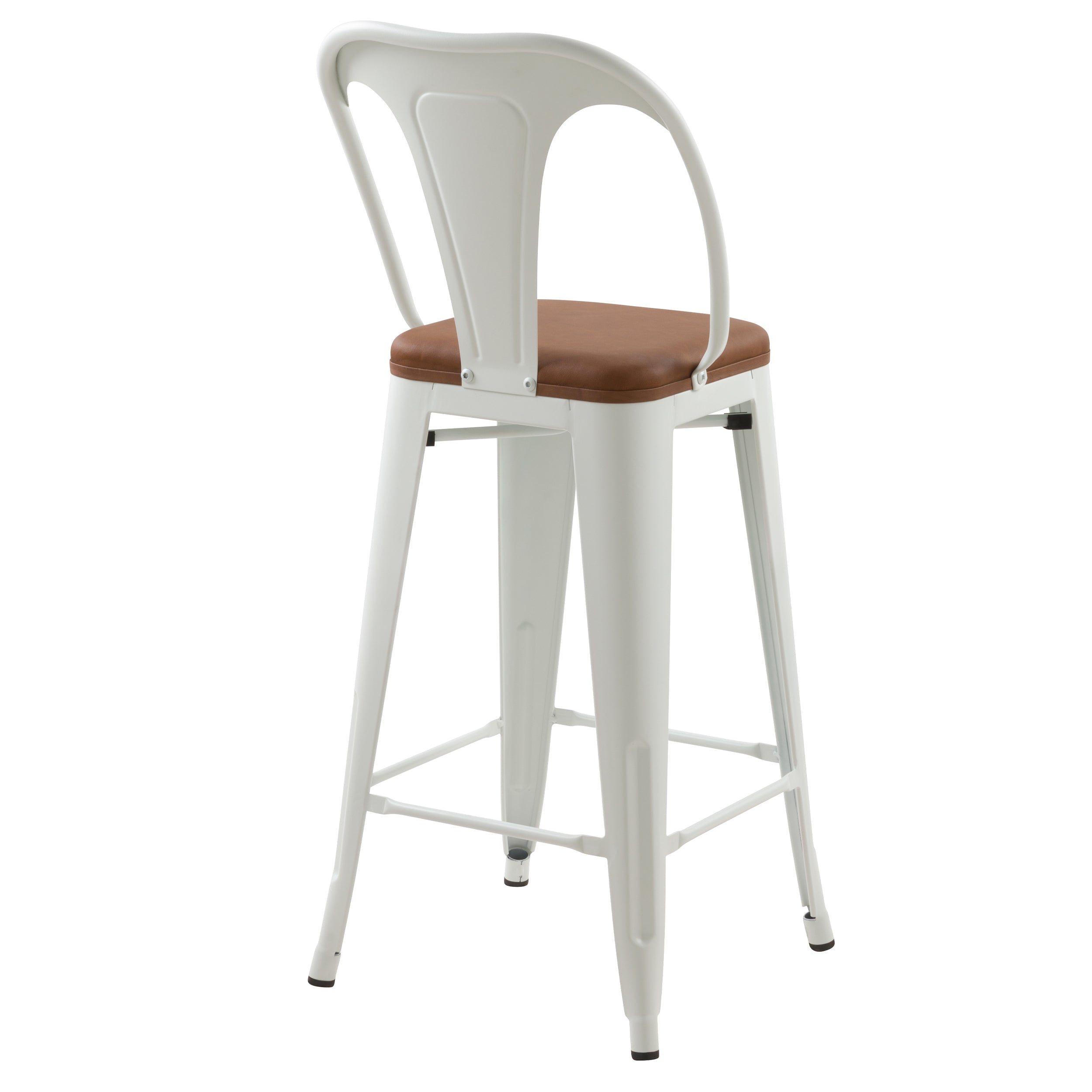 Charly - 2er Set mittelhohe Barstühle weiß und braun 68 cm