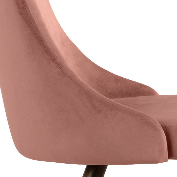 acquisto sedia confortevole rosa velluto