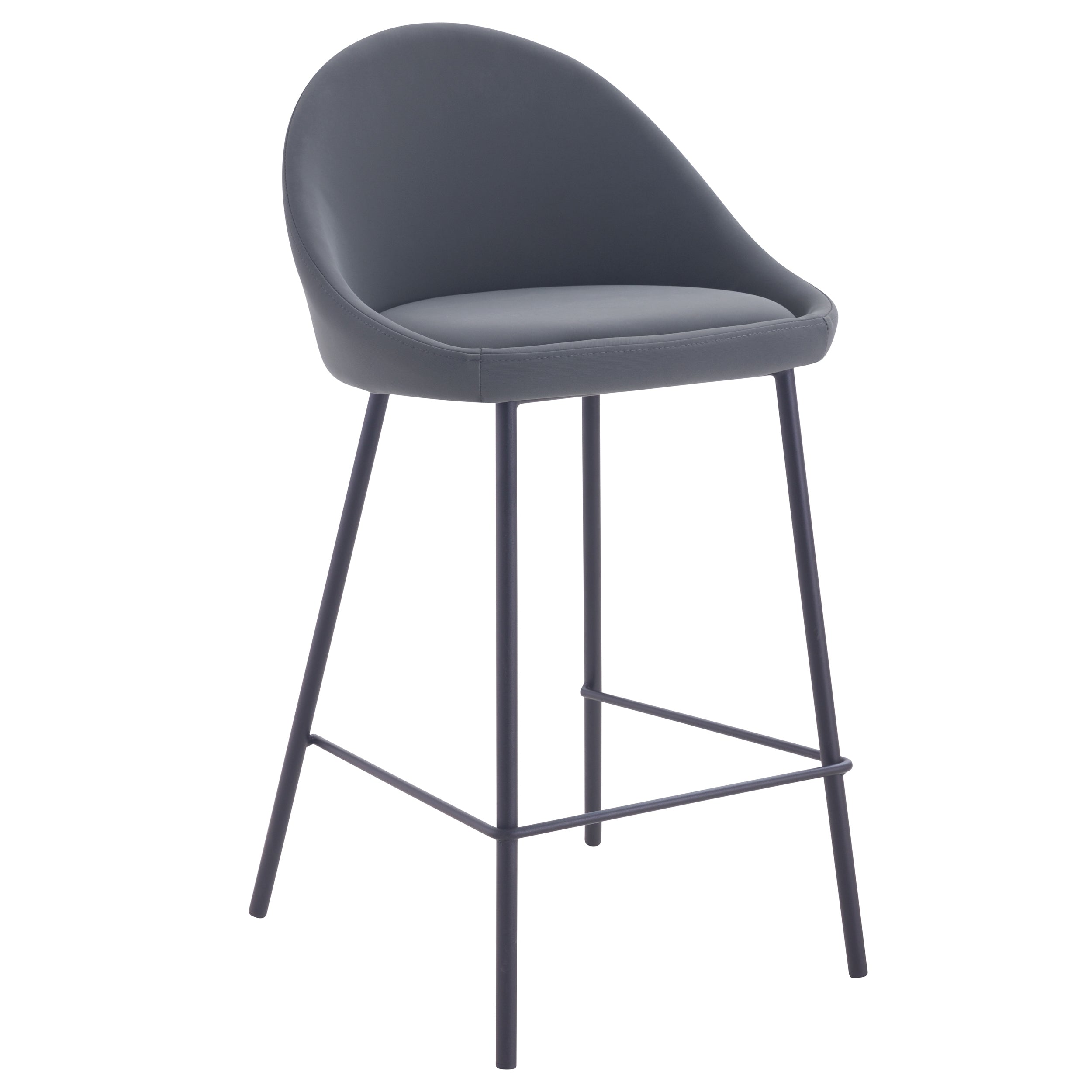 achat chaise de bar avec dossier arrondi gris