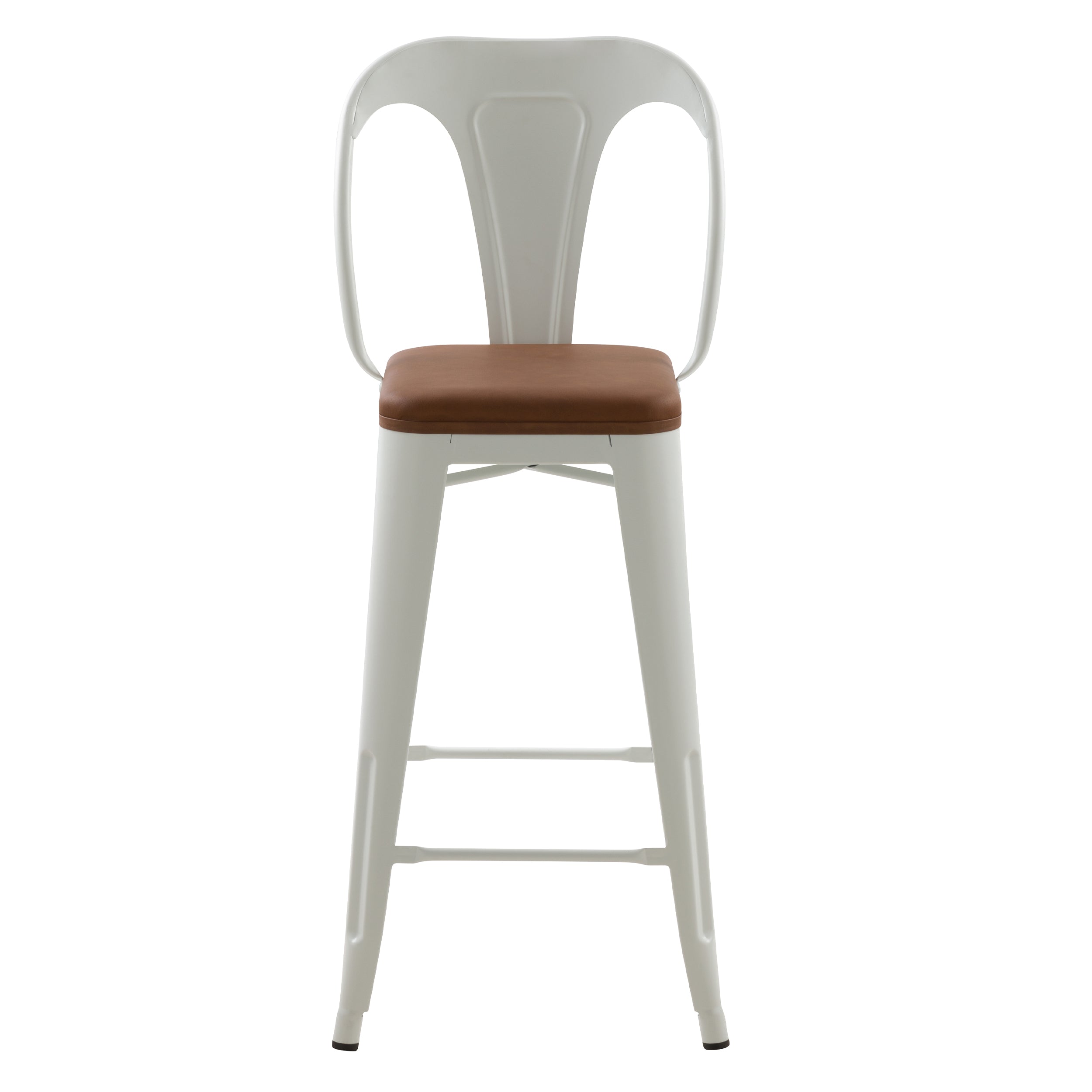 Charly - 2er Set mittelhohe Barstühle weiß und braun 68 cm