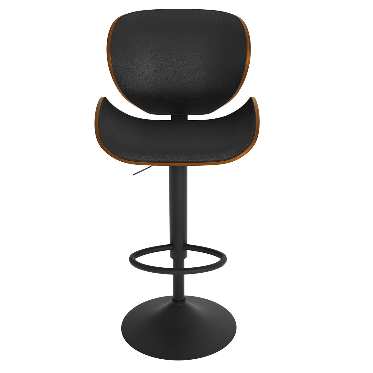 achat chaise de bar noire rembouree et pivotante en pu hauteur reglable