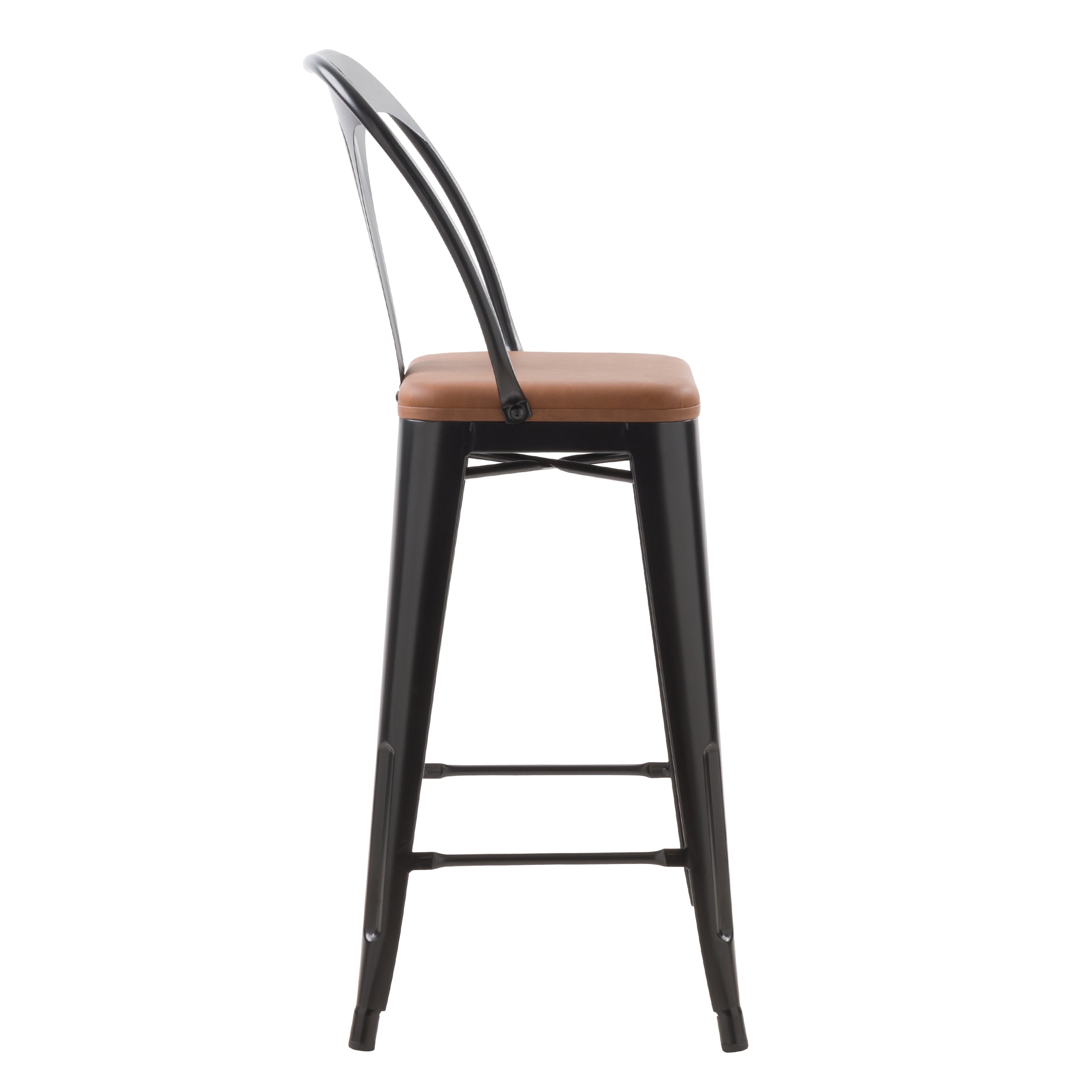 achat chaise de bar noires lot de 2 indus