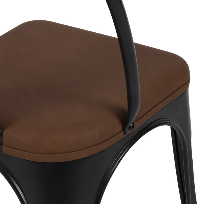 achat chaise empilable industrielle marron noire