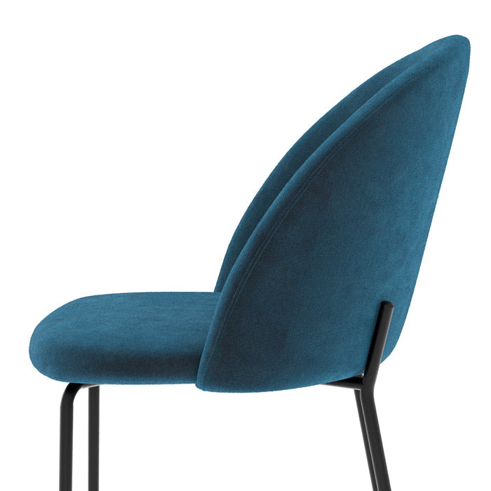 acquisto sedia in velluto blu scuro karl set di 2