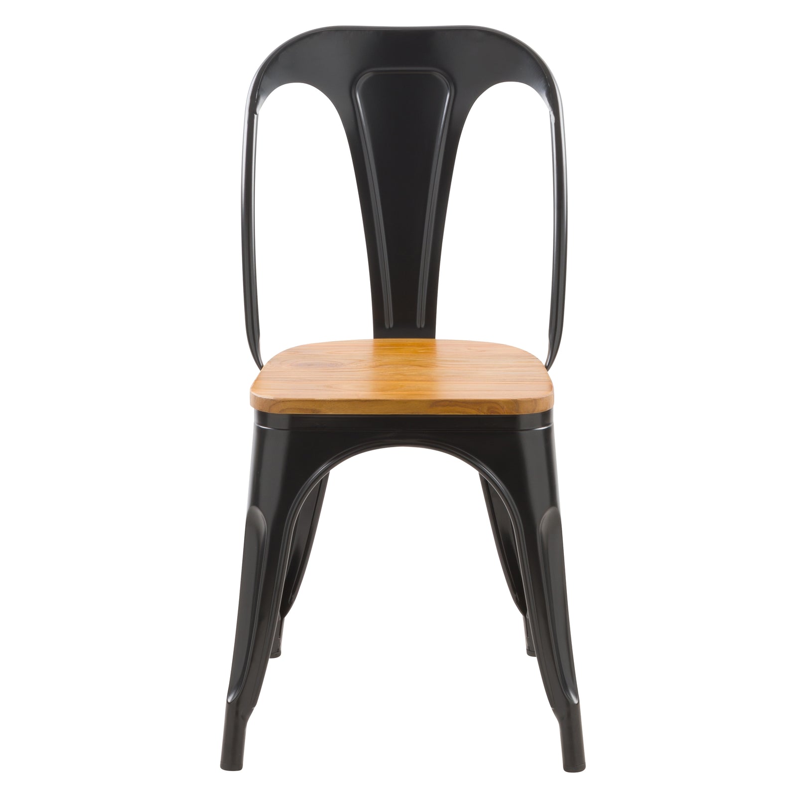 acquisto sedia nera in metallo e legno