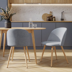 acquisto sedia scandi in tessuto e gambe metalliche effetto legno cucina